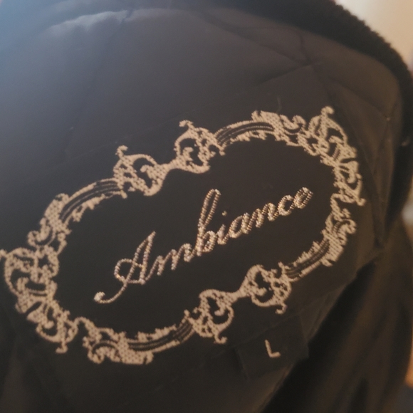 AMBIANCE Black Bomber Jacket - Large - Picture 5 of 5
